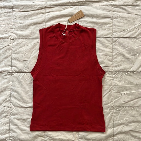 SKIMS COTTON JERSEY MOCK NECK TANK